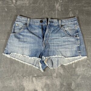 Rich & Skinny Womens Denim‎ Shorts Frayed Hem Blue Size 28